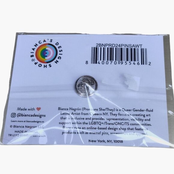 Rainbow Skeletons Pin Calavera Enamel LGBTQ latin Gay Pride Bianca Negrón - Picture 3 of 6